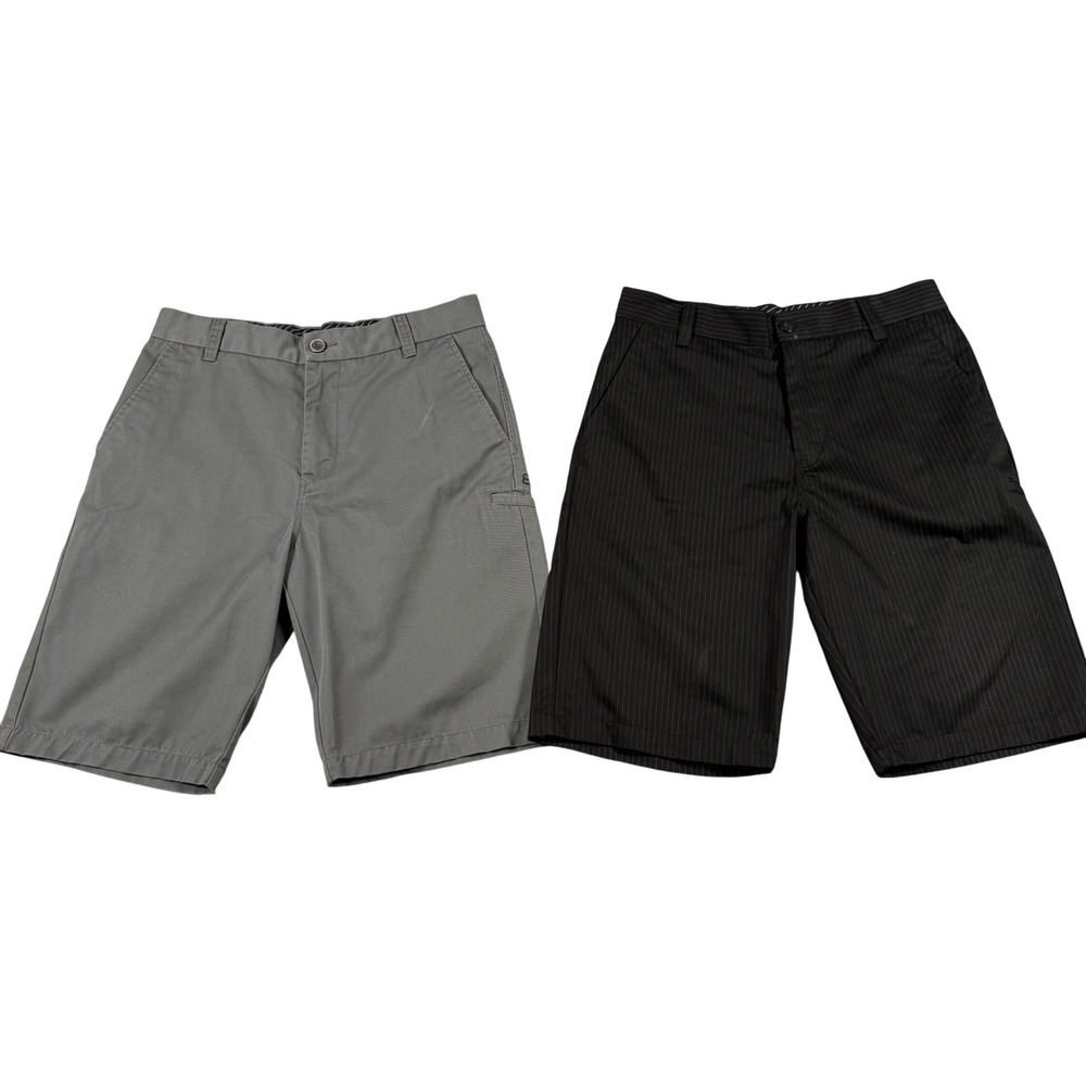 Fox Racing Y2K Mens Shorts Size 33 Bundle Gray & Black Pinstripe Shorts 2 Pack
